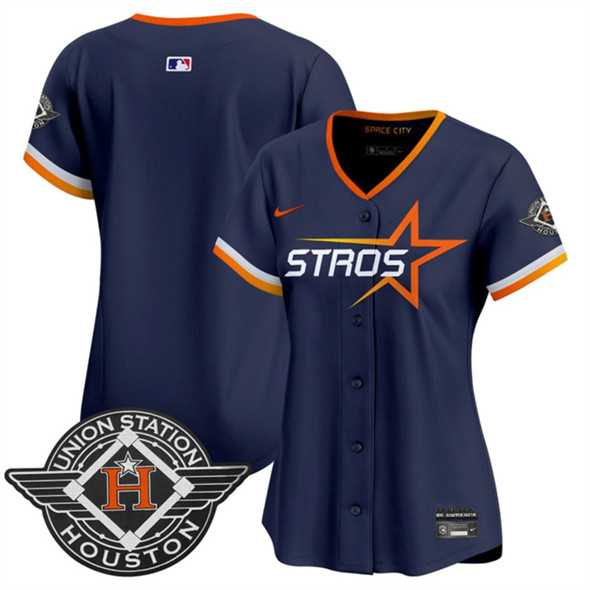 Womens Houston Astros Blank Navy 2025 City Connect Limited Stitched Jersey Dzhi->mlb womens jerseys->MLB Jersey